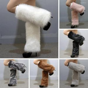 Women Socks Plush Elegant Women's Imitation Fur Stylish Knee-length Boot Covers With Elastic Furry For