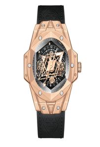 Onola varumärkespersonlighet Silikonband Geometrisk design Mens Watch Quartz Watches High Definition Mineral Glass Large Dial Masculi6174648