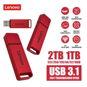 Adattatore Lenovo USB 3.1 Metal USB Stick Business ad alta velocità 128GB da 256 GB Pen Dito Gift USB Flash Drives 512 GB 1 TB Dati Backup Pendrive