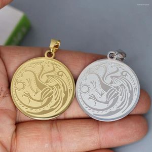 Pendant Necklaces 2Pcs/lot Vintage Headed Dragon For Necklace Bracelets Jewelry Crafts Making Findings Handmade Stainless Steel Charm
