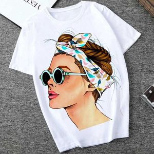 Women's T-Shirt Plus Size Women Summer Fashion Print Lady Casual T-shirt Tops Harajuku Strtwear Short Slve O-Neck Tops Ts Camisetas Mujer T240507