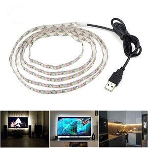 DC 5V USB светодиодные полоски 2835 Белый теплый белый RGB Tira Led Strip Light TV фоновая фона светильника для дома лампа 5м