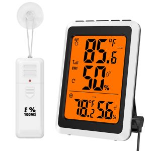 Gauges ORIA Indoor Outdoor Thermometer Digital Electronic Wireless Hygrometer Humidity Gauge Temperature Monitor with Sensors