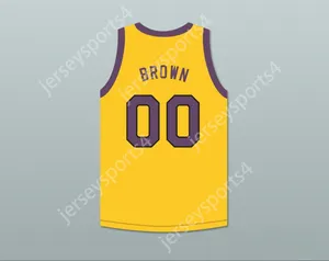 Özel Nay Mens Gençlik/Kids Cole Brown 00 Sarı Basketbol Forması Martin Patch Top Dikişli S-6XL