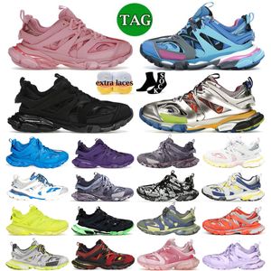 Track 3 3.0 Eğitmenler Sneakers Pembe Koşucular Mavi Siyah Deri Ücretsiz Beyaz Gümüş Çok Turuncu Kırmızı Üçlü Gri Neon Sarı Koyu Metalik Işık Geri Dönüşümlü Sole Orta Ayakkabılar