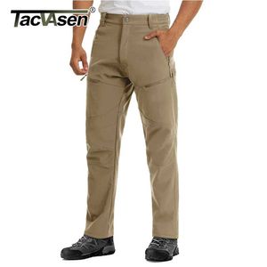 Men's Pants TACVASEN Winter Tactical Wool Lining Mens Warm Multi Pocket Cargo Work Suit Rip stop Hiking Ski Hunting Pants Mens J240507