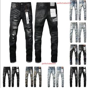 2023 Designer Ksubi Jeans for Mens Man Pants Rip Denim Biker Grey Paint Distress Stretch Motorcycle Bone Halloween Purple Streetwear