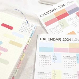 Kalender kawaii 2024 kalender klistermärken diy ification märken planerare index etiketter anteckningsbok tillbehör söta brevpapper kontorsmaterial