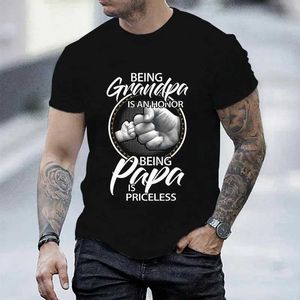 Erkek Tişörtleri Hip Hop T-Shirt Erkekler Strtwear Eğlence Büyükbaba Olmak Bir Şerittir Papa Olmak PriceLes T Shirt 2023 Erkekler Tshirt Dad Papa TS TS T240506