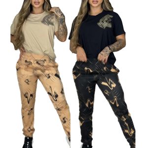 Mulheres calças de duas peças de calça ativa Casual Casual Crew Camise