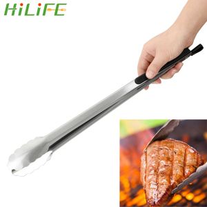 Tillbehör 1PC BBQ GRILLING TONG SALAD CAKE DESSERT MAT Tångar Matlagningsverktyg Rostfritt stål Grillklämmor Klämma Bakning Mat Köksverktyg