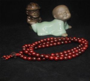 Beaded Strands Natural Siam Rosewood Beads Bracelets 612MM 108 Mala Buddhist Prayer Stand Or Necklace Red Wood Unisex Jewelry5042172