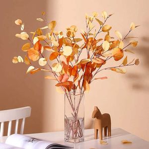 Decorative Flowers Wreaths Artificial Flowers Eucalyptus Leaves Branch Fake Plant Decoration for Home Wedding Colorful Eucalyptus Decor Flower Arrangement