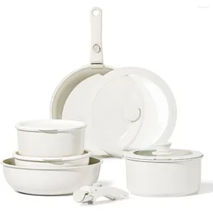 Посуда устанавливает горшки и кастрюли, устанавливающие неприжигающие съемные ручки индукция rv Кухня съемная печь безопасность
