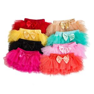 Tutu Kleid Pettiskirt Baby Girls Tutu Rock Rose Rot Neugeborene Chiffon 6 Schicht Röcke Infant Girls Geburtstagsfeier D240507