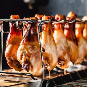 Accessories BBQ Beef Chicken Wing Leg Grill Barbecue Cooking Rack NonStick Stainless Steel Barbecue Drumstick Oven Roaster Stand