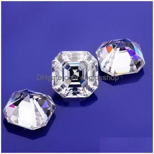 느슨한 보석 2x210x10mm 흰색 D 컬러 vvs1 Asscher 컷 Moissanite 석재 GRA 인증서 드롭 배달 보석 DH0VU