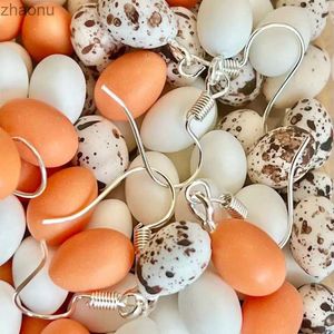 Leghieler Orecchini a sospensione di uova lampadario stravaganti e carini orecchini originali alla moda e interessanti XW