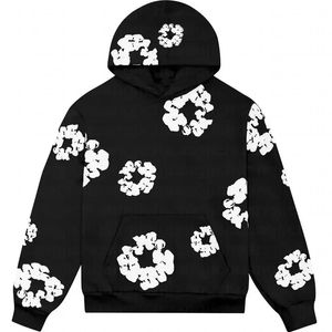 American couple y2k sweatshirt hoodie flower print hooded sweatshirt loose high street fashion casual personalized print suit 240506