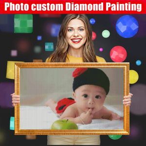 Craft DIY 5D Diamond Painting Kits Photo Custom of Trinestones Diamond Mosaic Custom Cross Stitch Home Wedding