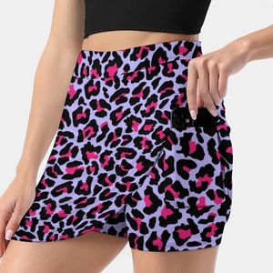 Saias neonpard saia feminina estética moda curta neon leopardo sem costura vetor animal cheetah