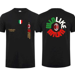 Mäns T-shirts Fantastiska män T-shirt Milan firar 60 år av med en speciell kapsel AC-dubbelsidig T-shirt T240506