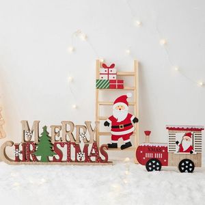 Christmas Decorations Table Decoration Wooden Santa Claus Ladder Xmas Tree Desktop Ornaments Centerpiece Year Holiday Decor Noel 2024