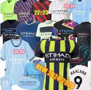 24 25 Haaland Soccer Jerseys 2024 Foden de Bruyne Phillips Mans Cidades Greallish Ferran Mahrez Bernardo Z Rodrigo Manchestes Camisa de Futebol