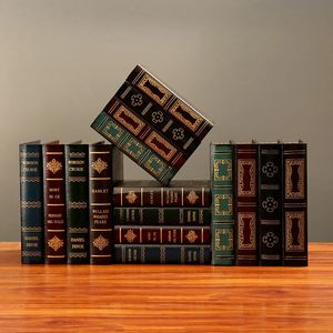 European Style Retro Fake Book Prop Simulation Book Storage Box Decoration Office Model PO 240429