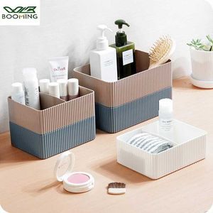 Scatole di stoccaggio bins Home Container Griglia in plastica Desktop Sunderies Organizzatore di cassette per la chiusura estetica Cestino per ufficio Uso Uso Q240506