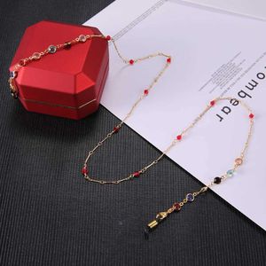 Eyeglasses chains Skyrim Colorful Crystal Sunglasses Chain Women Chic Gold Color Lanyard Strap Anti-slip Eyeglass Cord Rope for Glasses Accessory