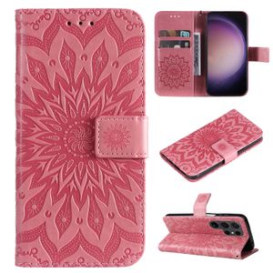 Wallet Phone Cases for Samsung Galaxy S24 S23 S22 S21 S20 Note20 Ultra Note10 Plus 3D Sunflower Embossing PU Leather Flip Stand Cover Case with Card Slots