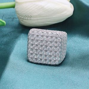 Wholesale Moissanite Iced Out Jewelry Custom 925 Sterling Silver 10k 14k Gold Vvs Round Hip Hop Mossanite Ring for Men