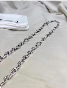 2021 Серебряная двойная буква пара ожерелья личность хип -хоп ретро -дизайн бренд кулонные ожерелья из бисера.