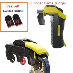 CKS Sarafox 8 Finger Mobile Gaming Controller для Pubg емкости для управления джойстиком Mobile Gamepad Trigger Game Bt Hainjoy M03 J240507