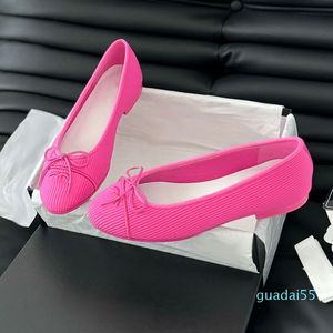 Classic Womens Ballet Shoe Slip On Dress Shoes 2024 Slides 24ss Mary Jane Shoe Blue Pink Girls Glittered Tulle Leisure Shoe