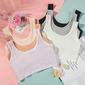 Camisole 8-16 year old girl bra suitable for youth underwear breathable childrens sports training bra soft cotton youth clothingL2405