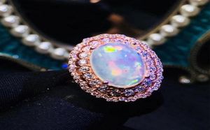 Anelli a grappolo naturale naturale Opal Opal Luxuria Ovale Big Ring 1014mm 4ct gemma 925 Gioielli da donna sottile in argento sterling J21228212207166