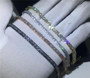 Vecalon 4 Colors Tennis Bracelet Princess Cut Diamond White Gold Wedding Wedding Bracelets для женщин мужские ювелирные изделия35899576851673