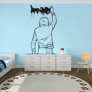 Adesivos mantêm longe graffiti juventude adolescente adolescente adesivo de parede menino quarto infantil picarfiti mantém longe citação decalque decalão decoração de vinil decoração