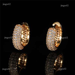 Unisex Men eefs Women Earrings Jewelry Gold Sier Ice Out Top CZ Hoops Earrings For Men Women