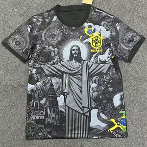 2024 2025 Brezilya Futbol Formaları Mesih Kurtarıcı Kit Özel Konsept Richarlison Neymar Gömlek G. Jesus Vini Jr Rodrygo Futbol Futbol Camisetas Gömlek