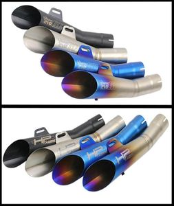 355mm Universal 52mm Motorcycle Exhaust Pipe Laser Mark GP HP With Dirt Street Bike Scooter Tail Pipe For YamahaR6YZF Huanglong 306317893