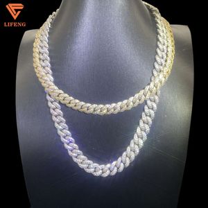 Lifeng Jewelry Iced Out Hip Hop Cuban Link Chain Full Vvs Moissanite Diamond Miami Necklace for Men