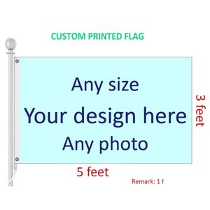Bandeiras de banner Bandeira personalizada de 3x5 pés e qualquer logotipo cor 100d de impressão digital de poliéster com ilhas ervilhas de entrega de entrega do jardim doméstico dhwln