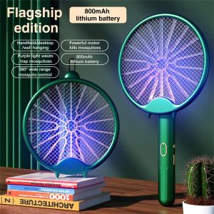 Zappers Electric Mosquito Swatter Rechargeable家庭用強力な蚊キラーアーティファクト4インチウムリチウムバッテリーフライバグザッパー