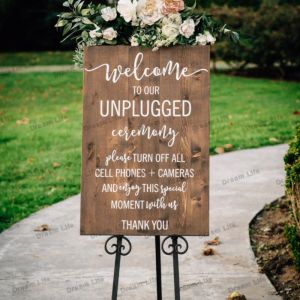 Stickers Wedding Decals Unplugged Ceremony Sign Wall Stickers Decoration Stickers Wedding Vinyl Sticker Rustic Wedding Decor