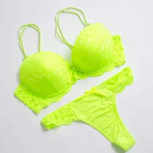 Women's Thermal Underwear 2-piece/set push up bra set large-sized womens sexy lace flower embroidery lace womens underwear set bra and underwearL2405