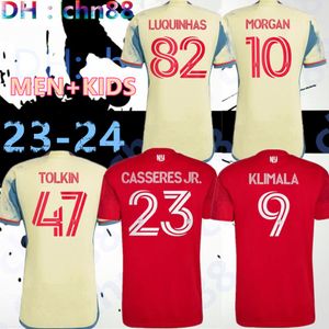 New York Red 23 24 Bulls Soccer Maglie Morgan 2022 2023 Fan Giocatore Edelman Tolkin Elias Manoel Amaya Burke Luquinhas Shirt calcistico f 278t