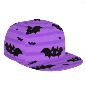 Caps de bola Halloween Bats roxos 3D Cap casual Casual Sun Hat Hat